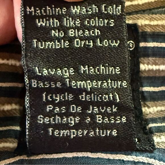 Kuhl Men’s Size X-Large Long Sleeve Button Front Shirt Navy Striped Textured XL - Picture 5 of 14